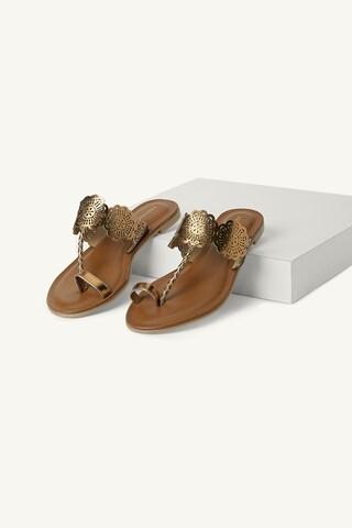 bronze flat sandals