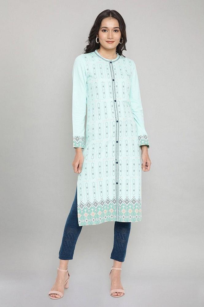 brook green knit kurta