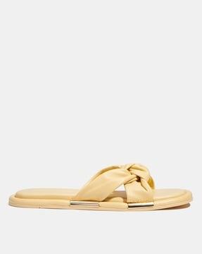 brooklyn knot strap slide sandals