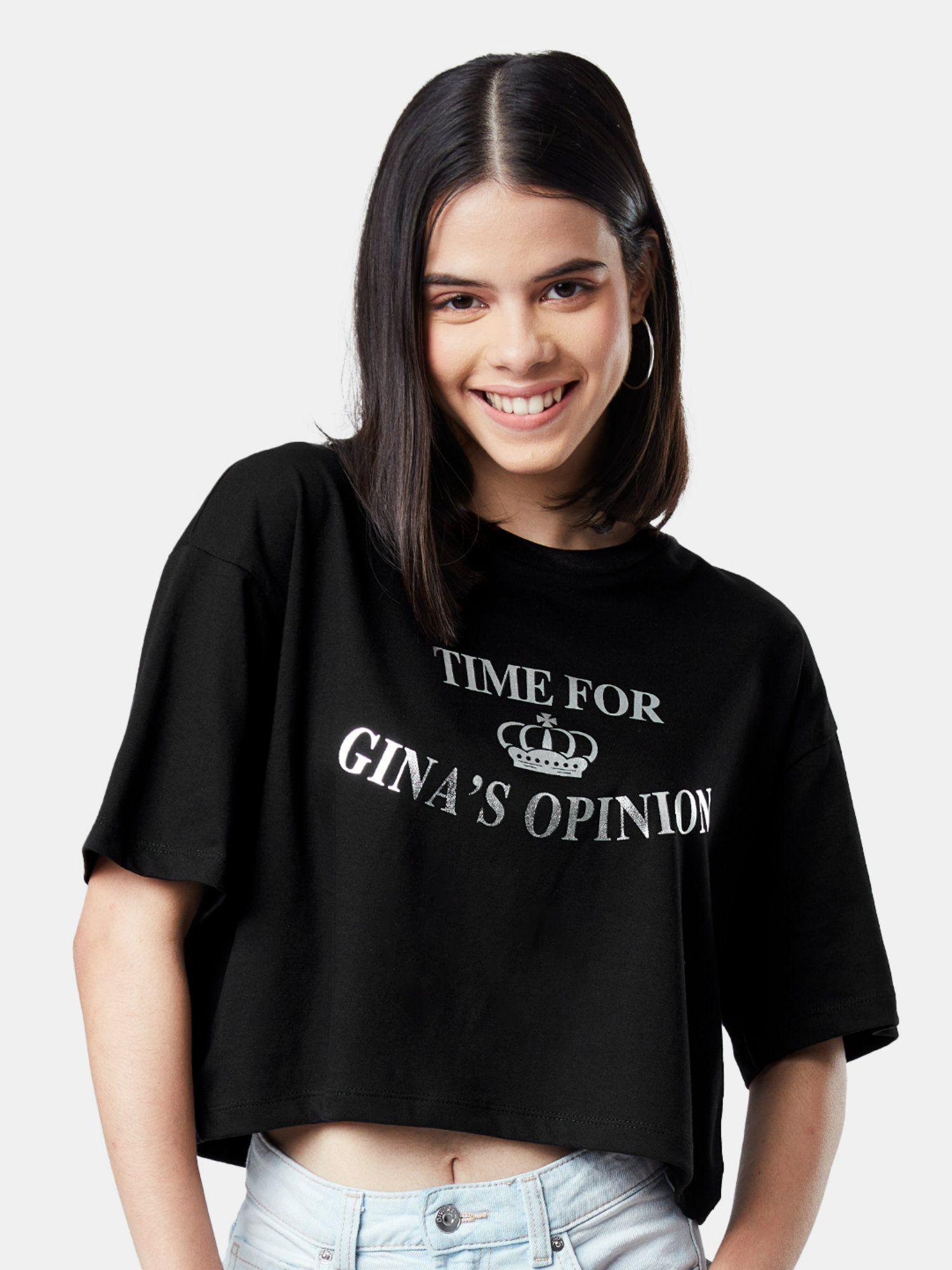brooklyn nine-nine ginas opinion women oversized crop t-shirt