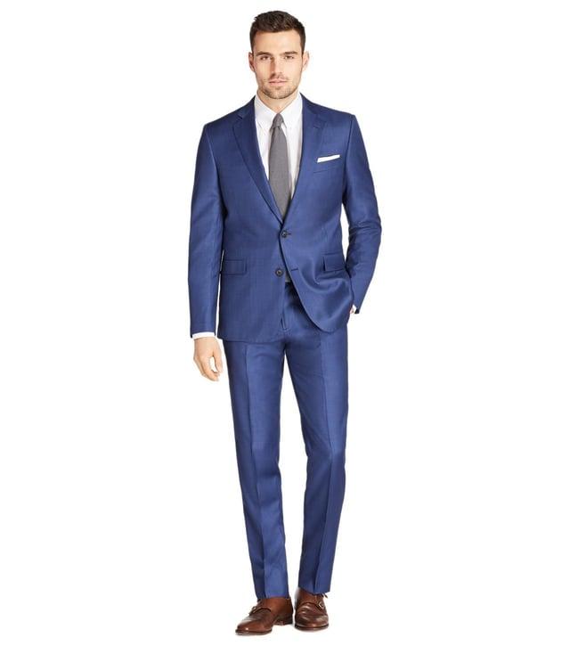 brooks brothers blue regent fit sharkskin 1818 suit