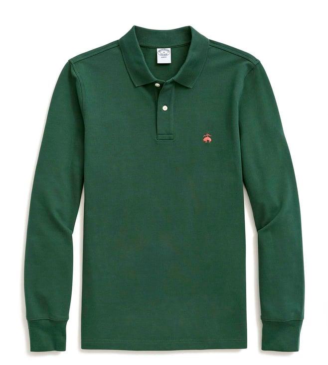 brooks brothers green core pique slim fit polo t-shirt