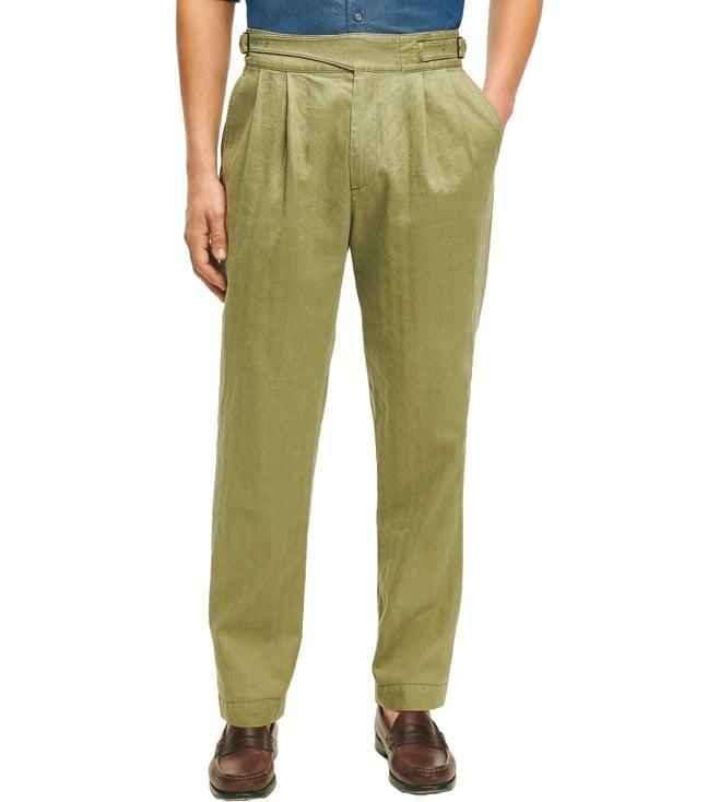 brooks brothers green slim fit gurkha pants