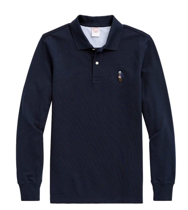 brooks brothers navy henry supima regular fit polo t-shirt
