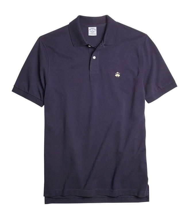 brooks brothers navy supima stretch slim fit polo t-shirt