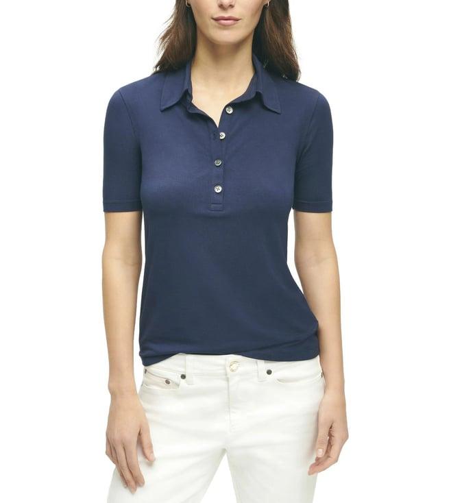 brooks brothers navymodern fit short-sleeve jersey knit polo shirt