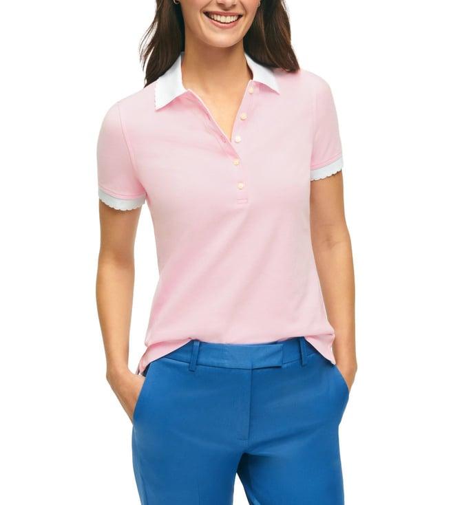 brooks brothers pink modern fit novelty pique polo t-shirt