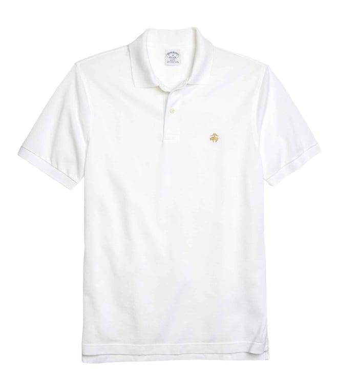 brooks brothers white supima stretch slim fit polo t-shirt