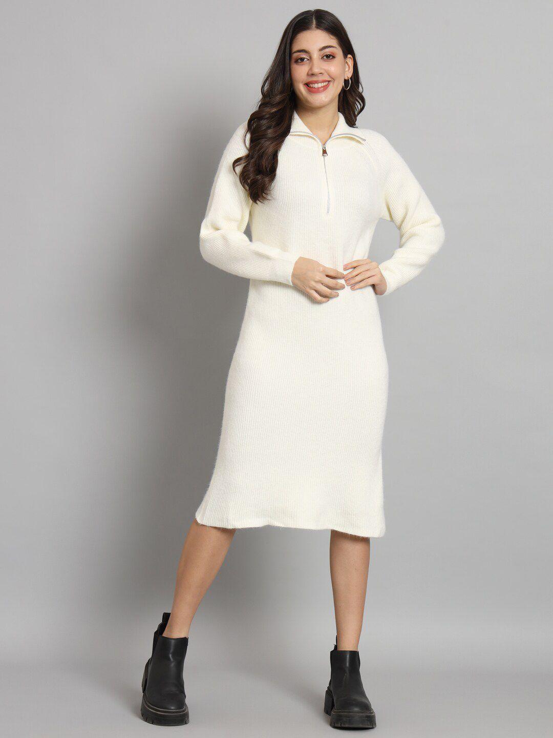 broowl cream-coloured woollen dress
