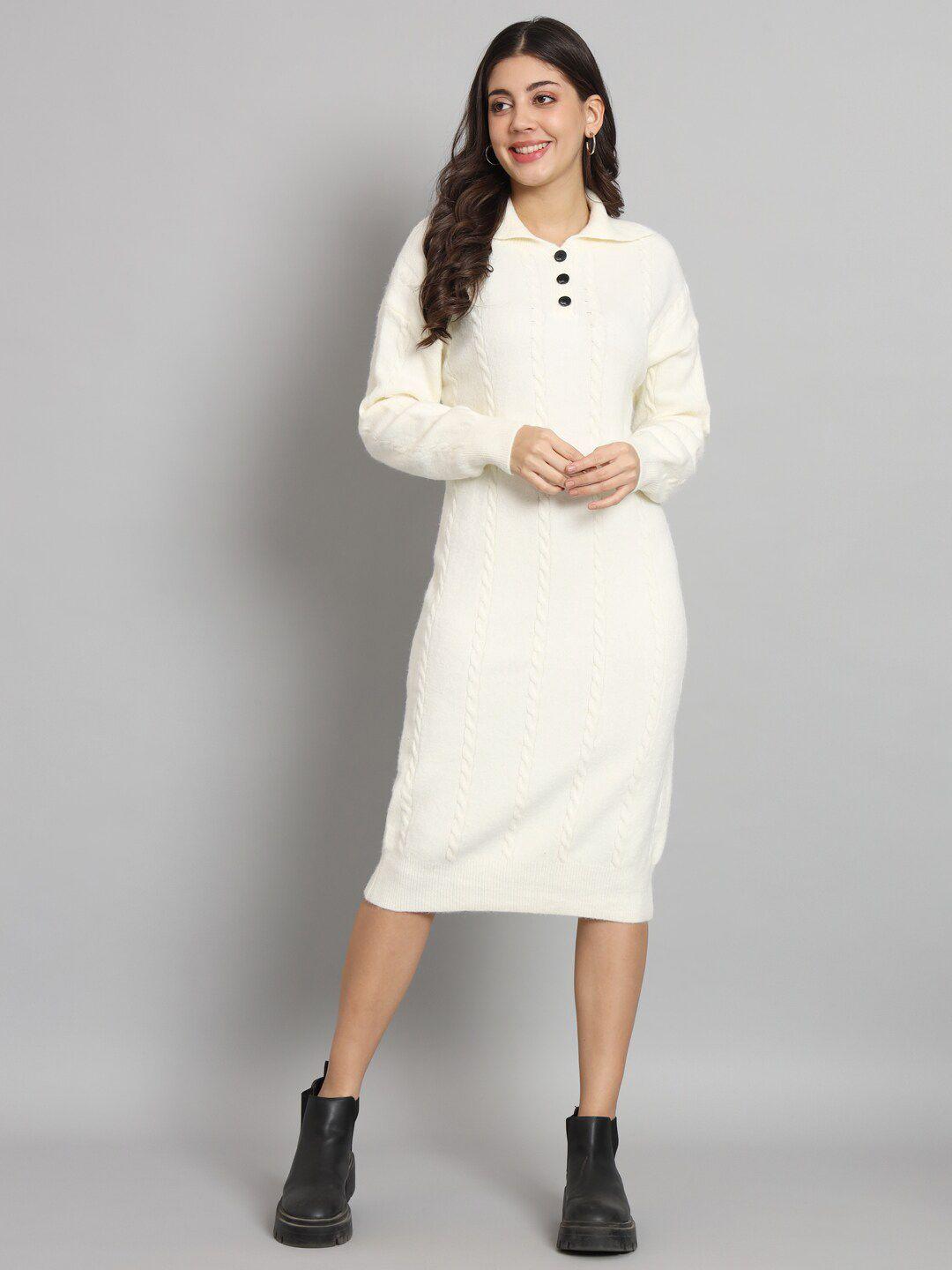 broowl cream-coloured woollen dress