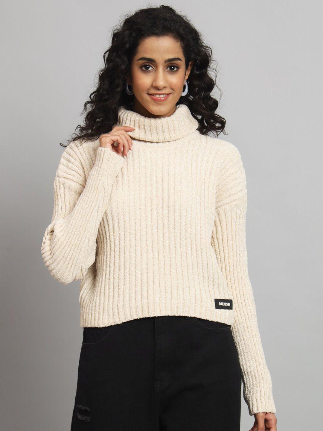 broowl striped drop shoulder sleeves wool sweater