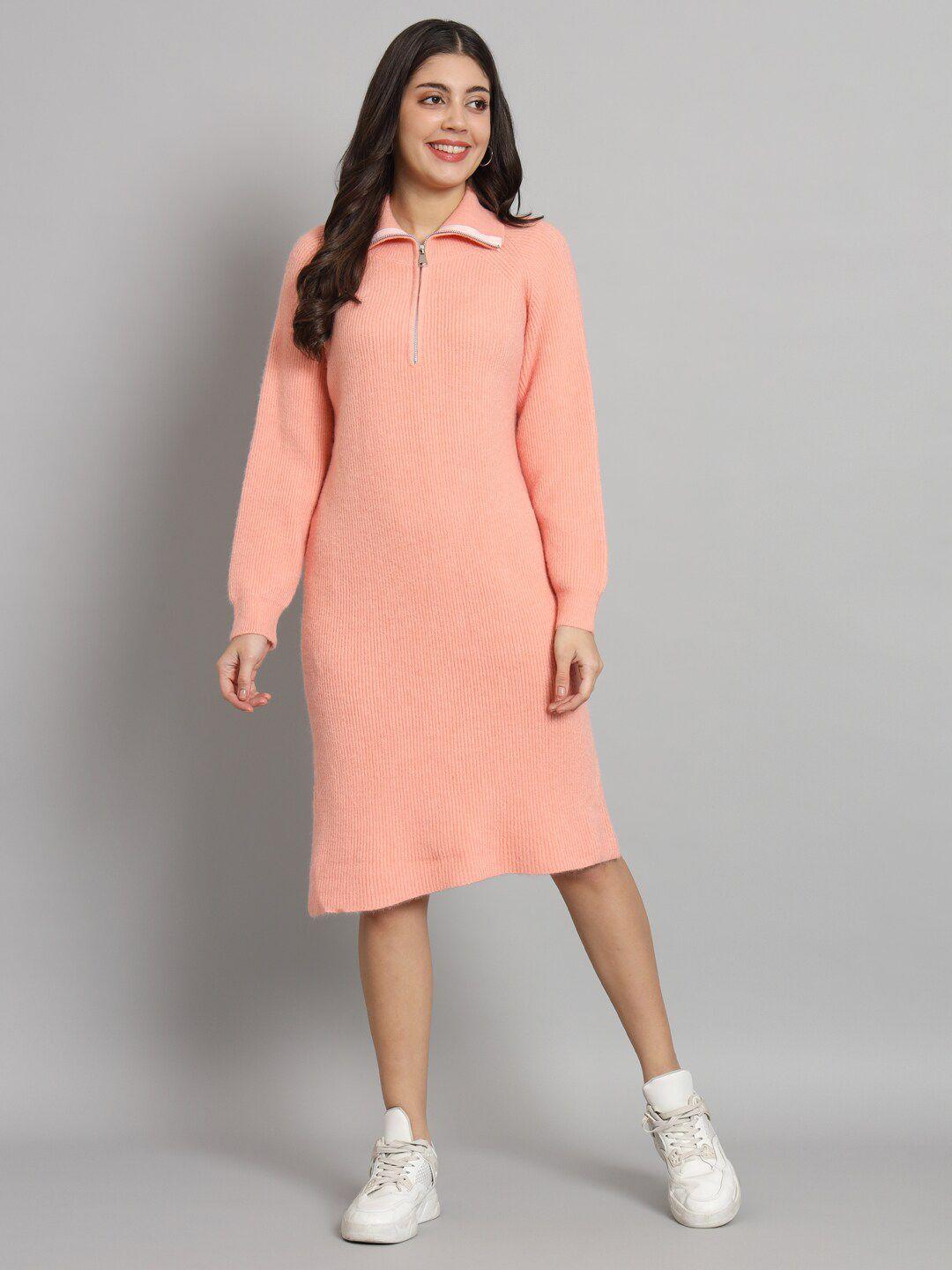 broowl peach-coloured woollen dress