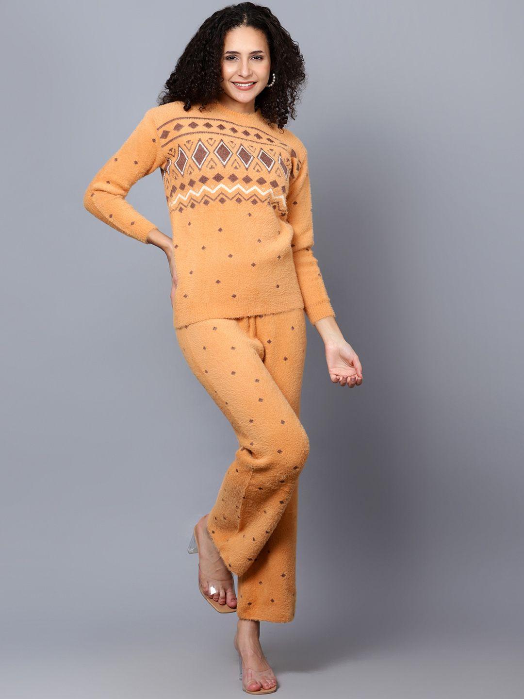 broowl printed high neck top & trouser