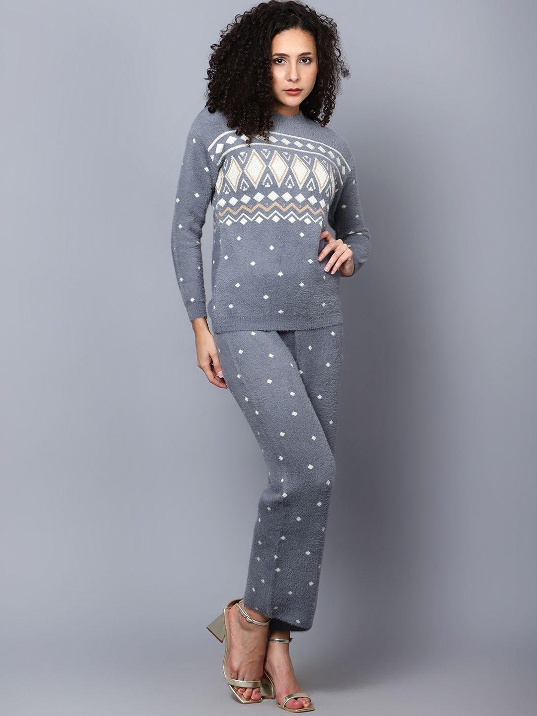 broowl printed high neck top & trouser