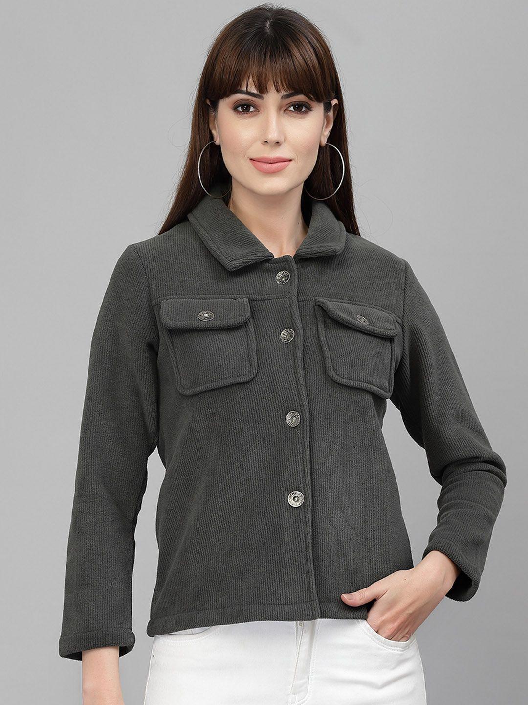 broowl women olive green corduroy tailored jacket