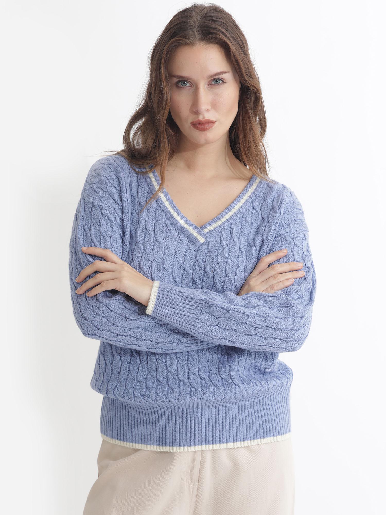 broun light blue sweater