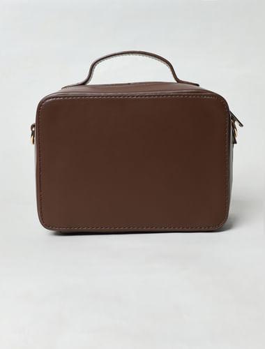 brown boxy crossbody bag