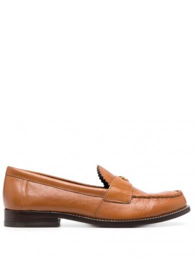 brown brown perry leather loafers