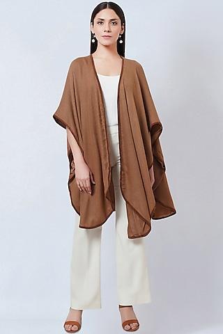 brown cashmere cape