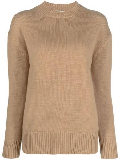 brown cashmere turtle-neck sweater