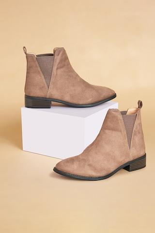 brown chelsea casual women boots