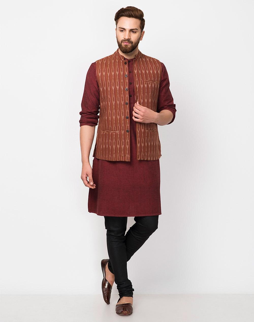 brown-cotton-nehru-jacket
