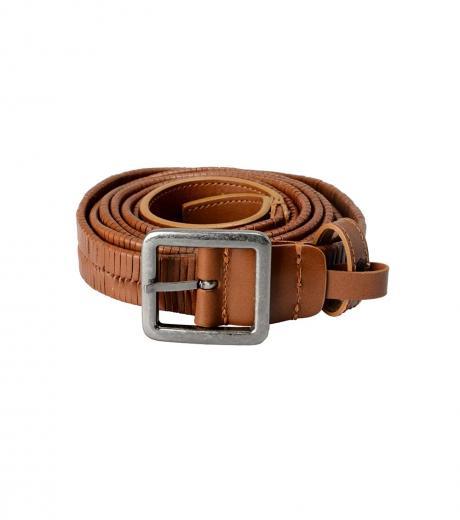 brown double wrap belt