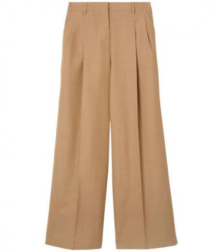 brown flare leg trousers