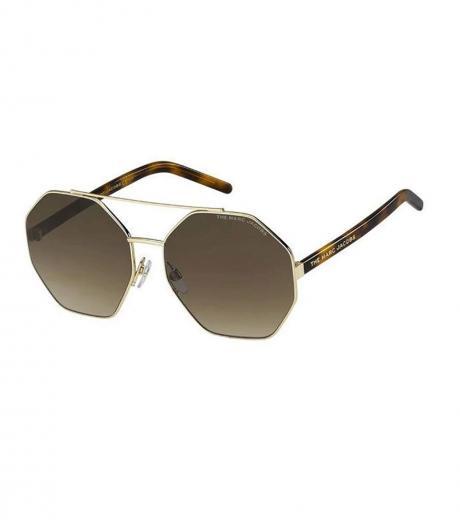 brown gradient geometric sunglasses