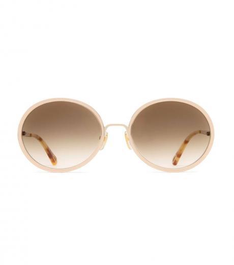 brown gradient oval sunglasses