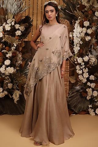 brown-hand-embroidered-gown-with-cape