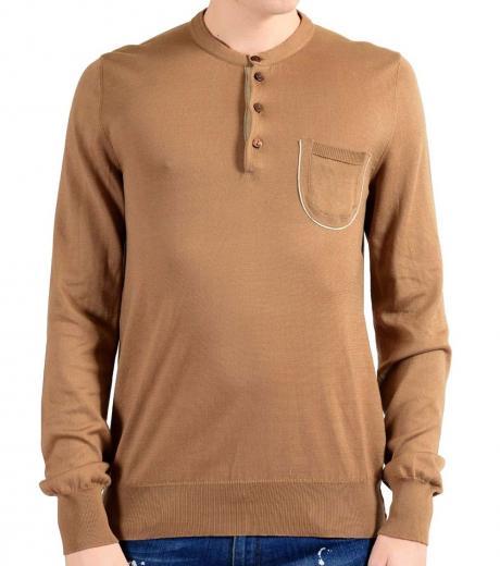 brown henley sweater