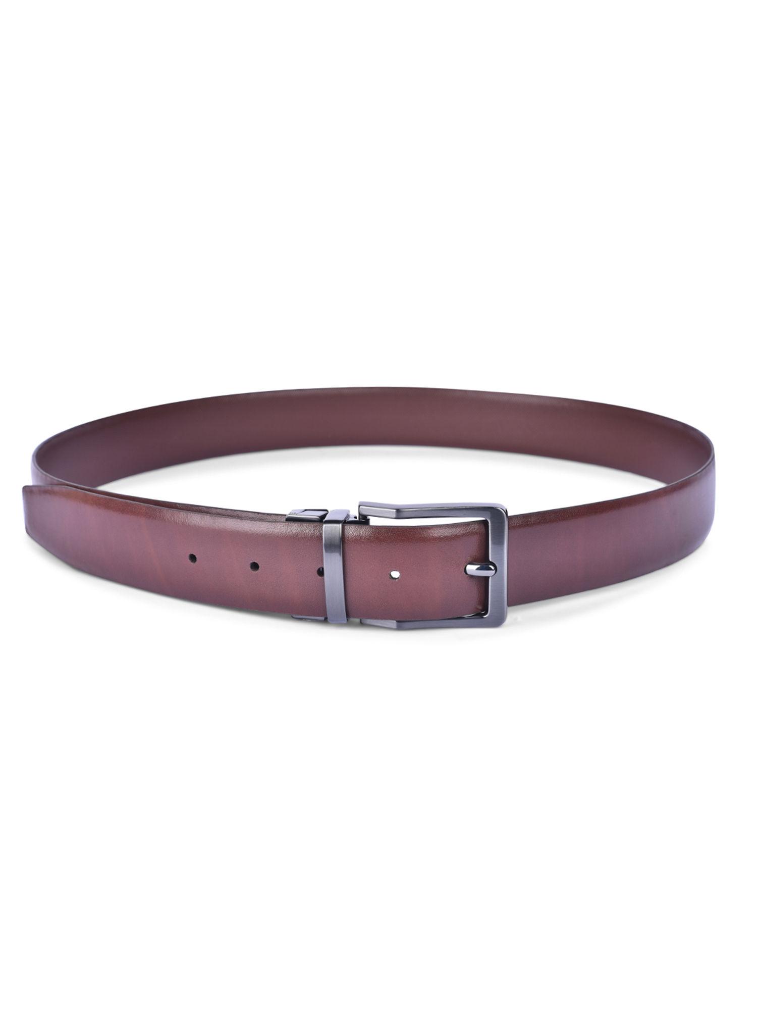 brown men reversible leather belt