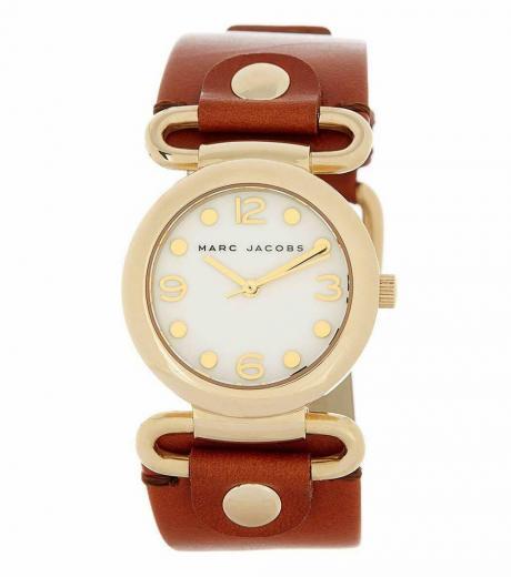 brown molly white dial watch