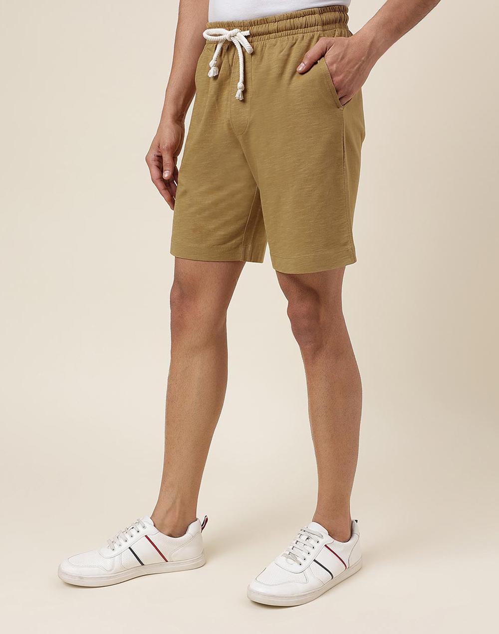 brown organic cotton sweat shorts