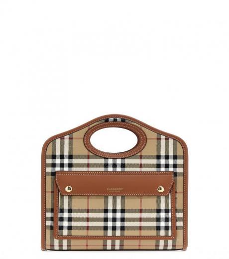 brown pocket mini handbag