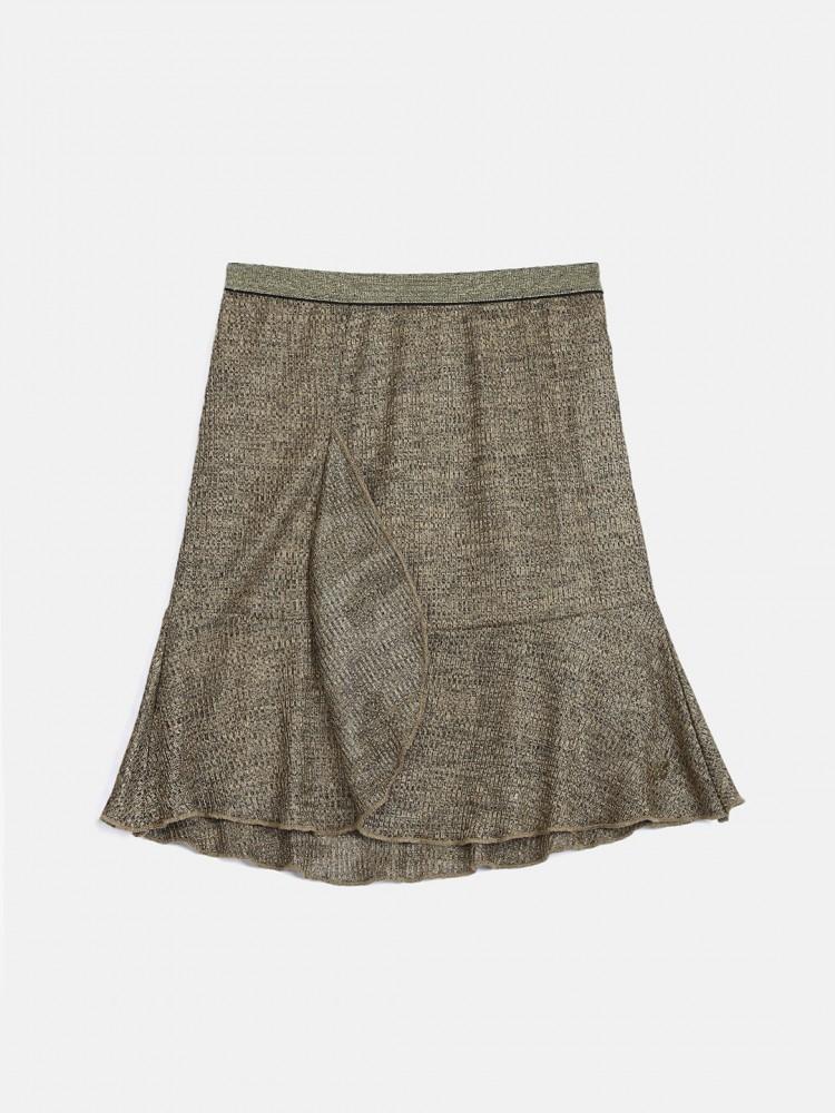 brown regular fit skirt
