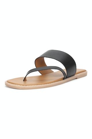 brown solid casual women flat sandals