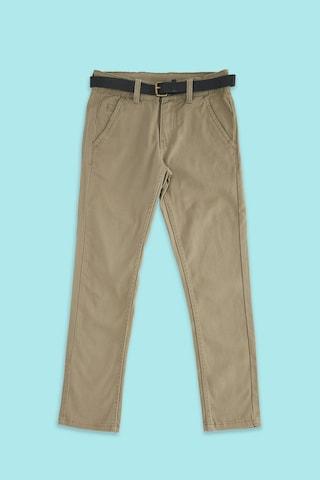 brown solid full length ethnic boys regular fit chinos
