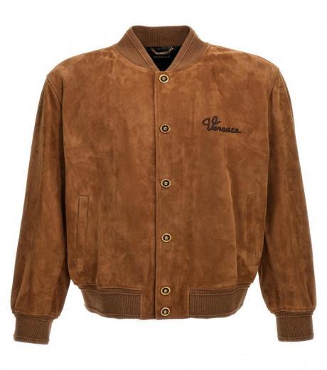 brown suede blouson jacket