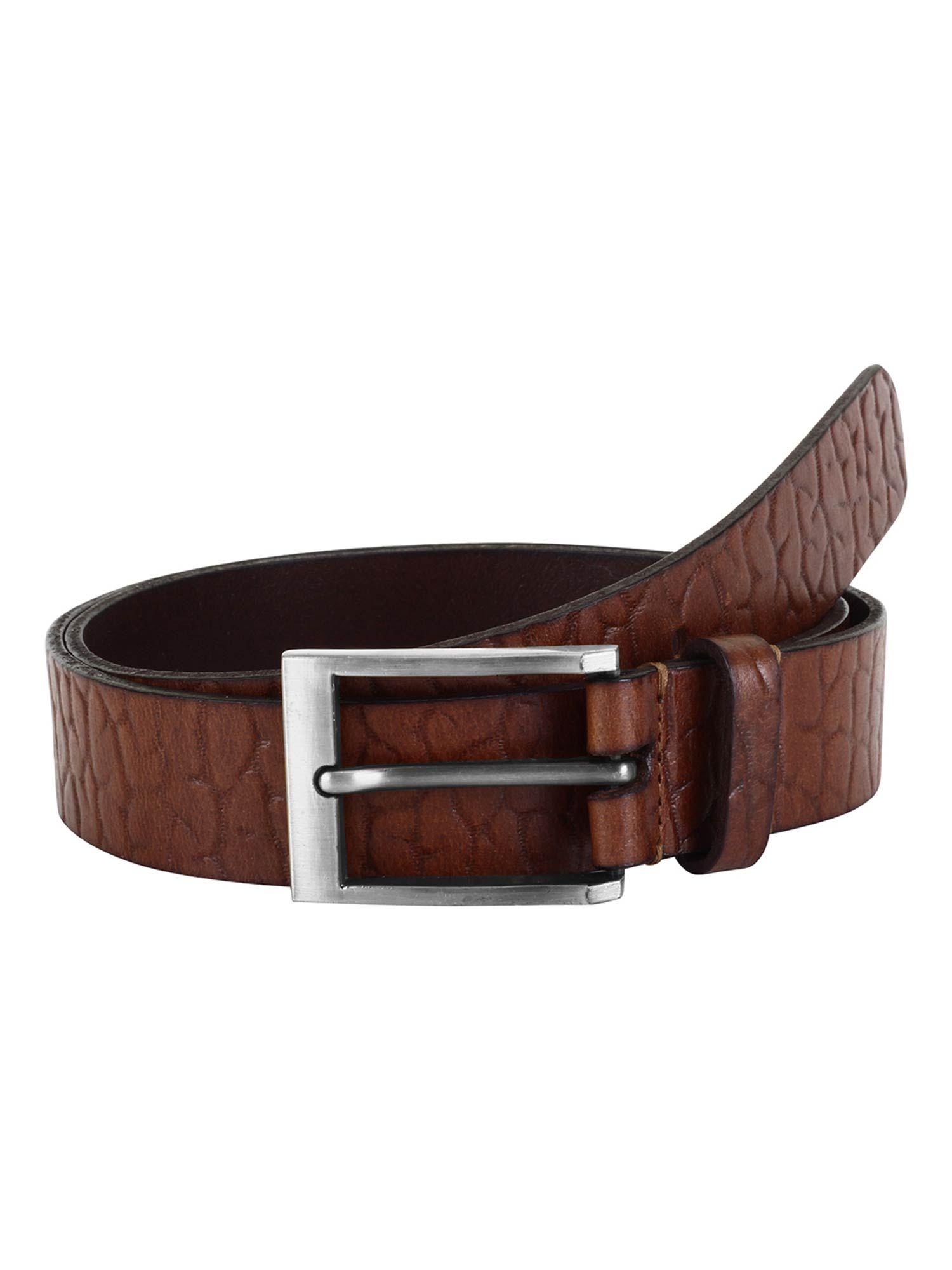 brown textured belt