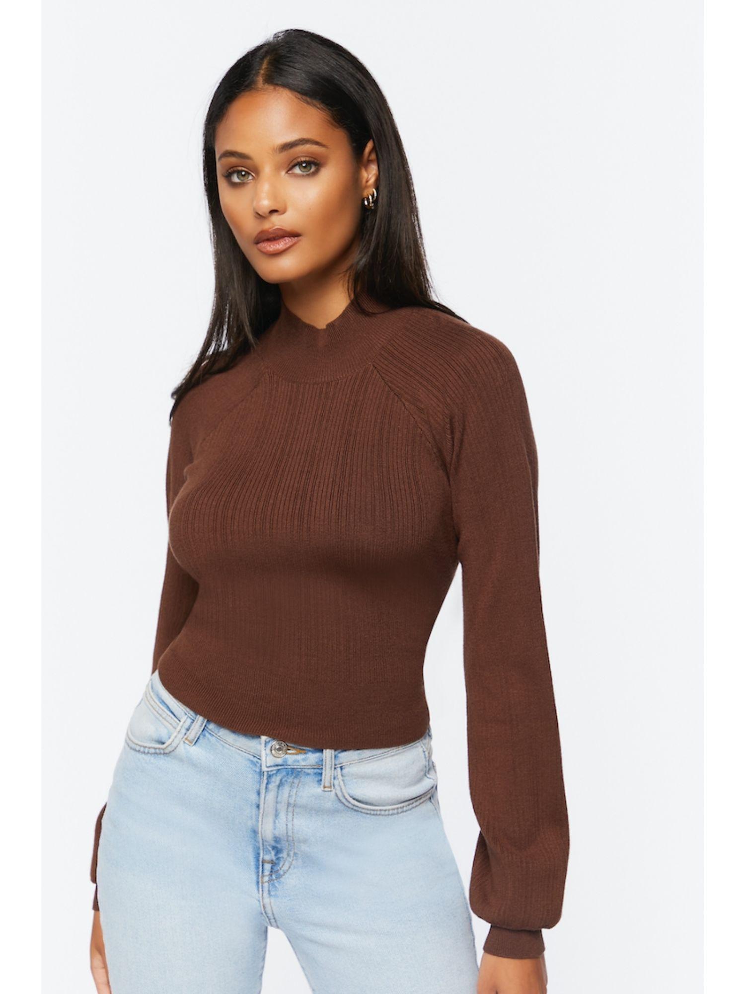 brown textured sweaters