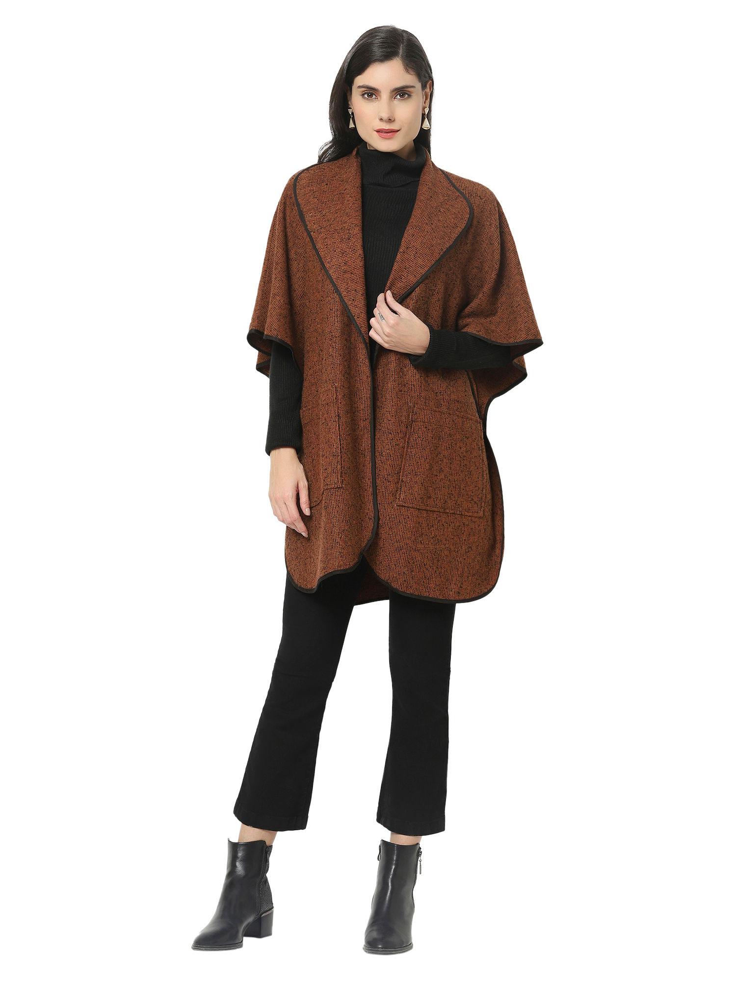 brown wool cape