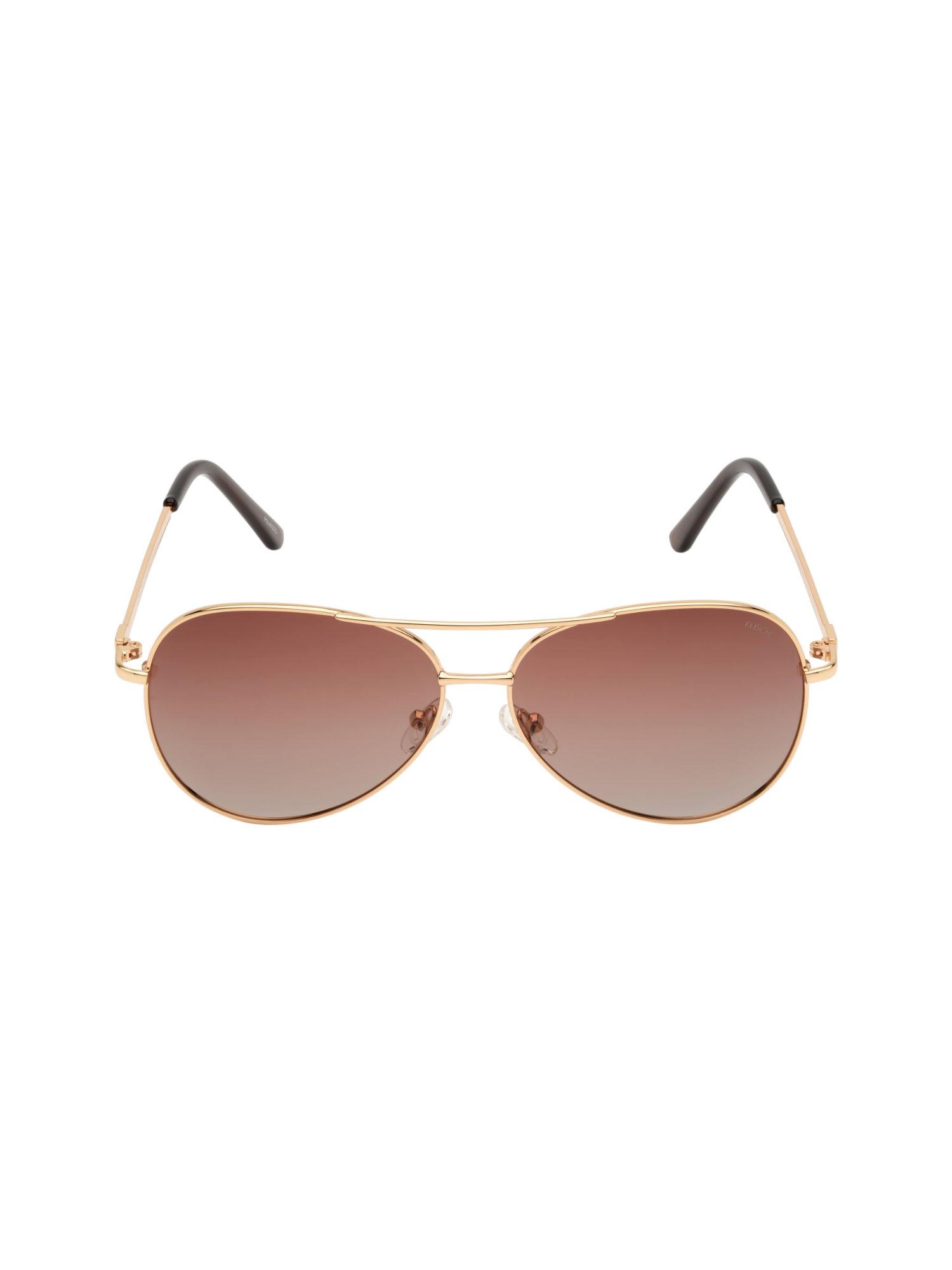 brown - aviator shape sunglasses - kst 22823