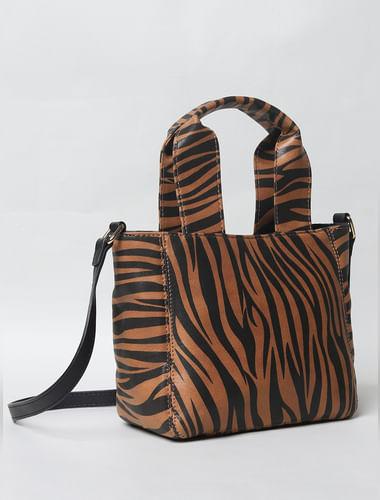 brown animal print handbag