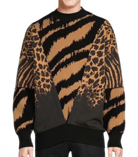 brown animal print sweater