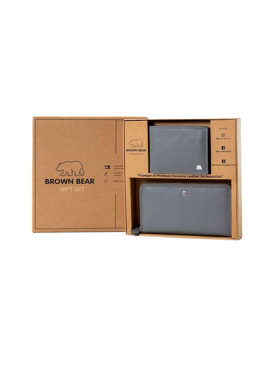 brown bear leather accessory gift set