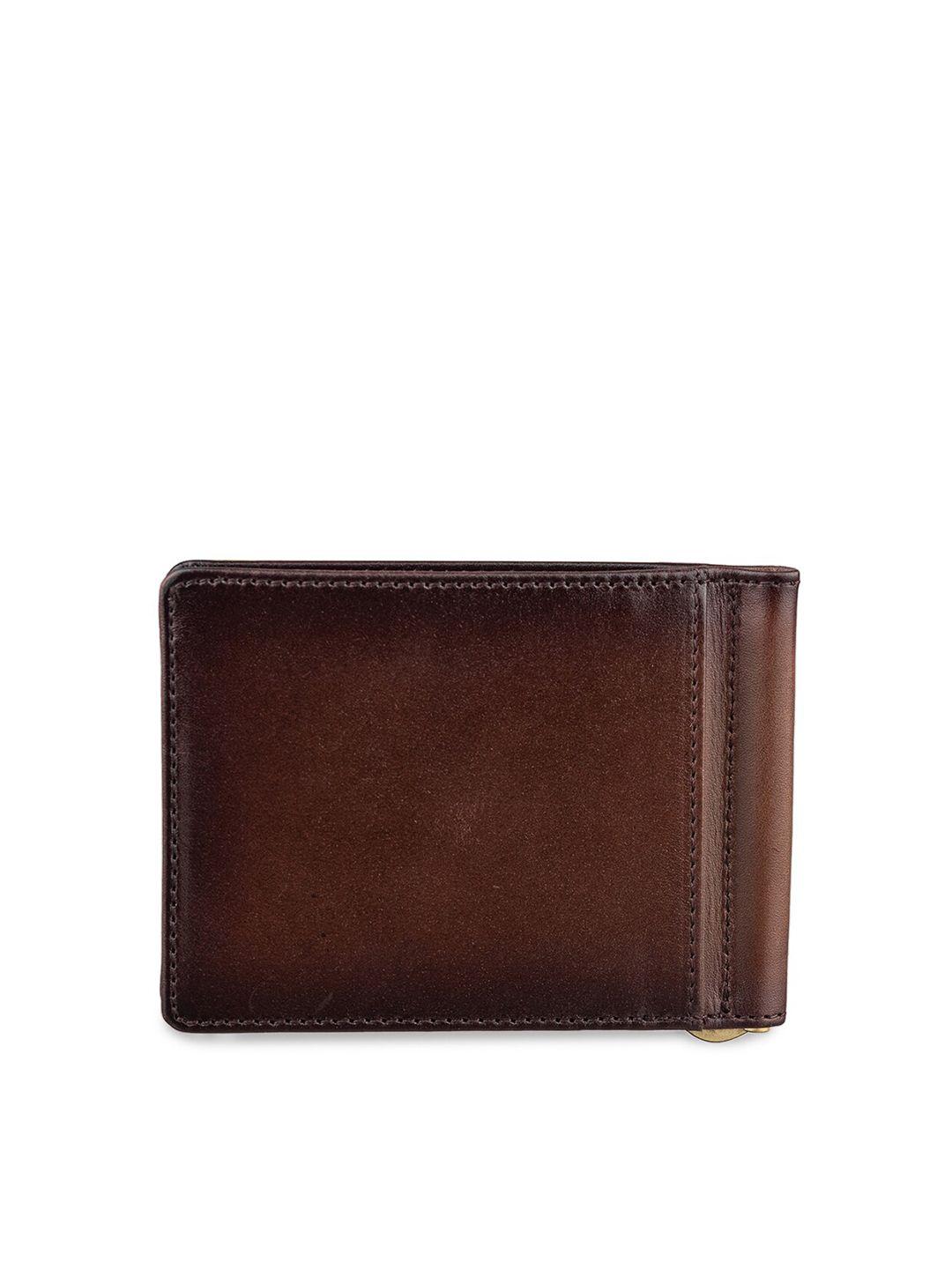 brown bear leather money clip with rfid