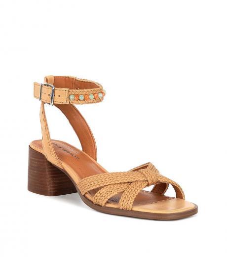 brown braided leather sandals