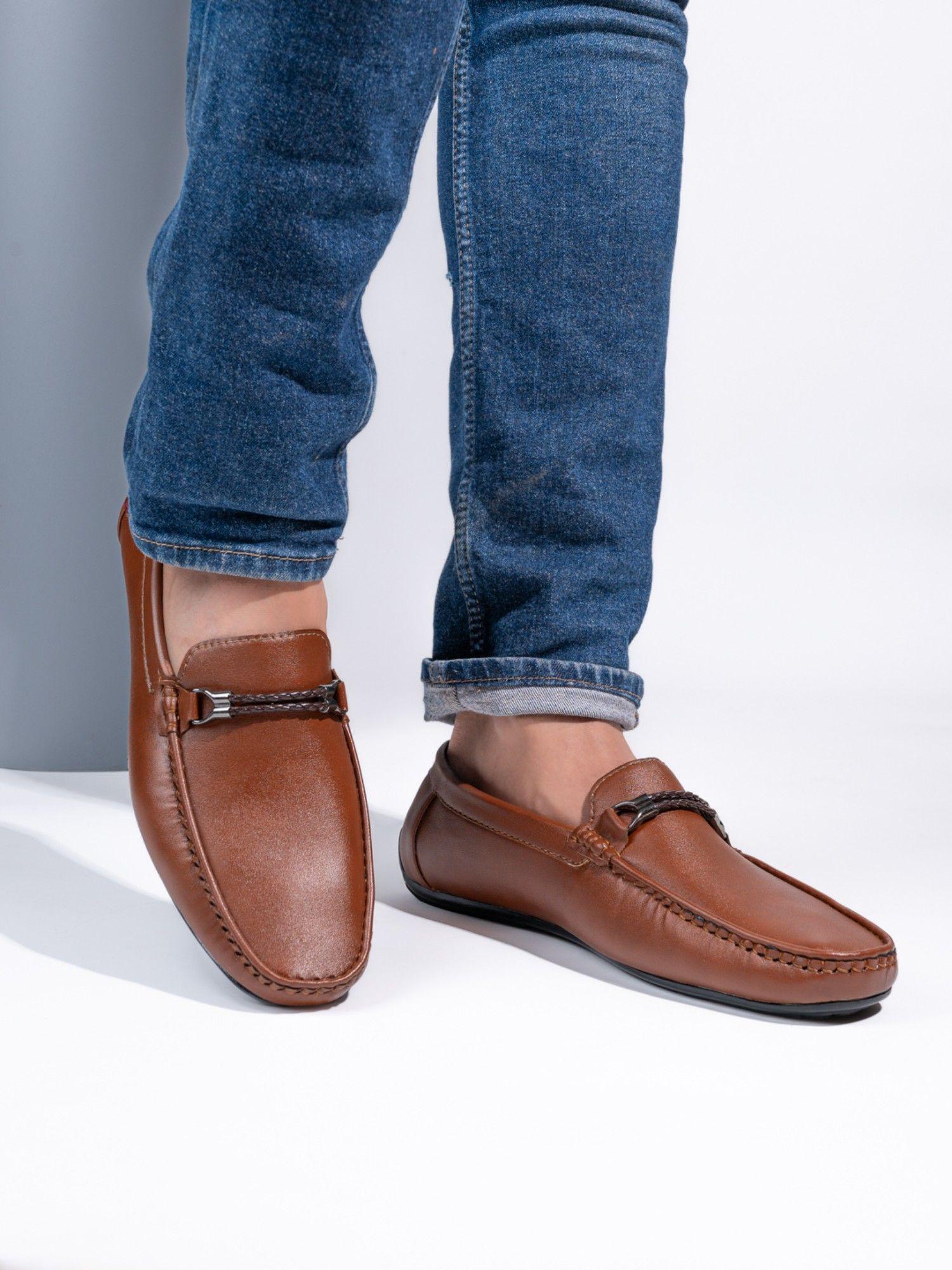 brown burnish with tpr sole loafers